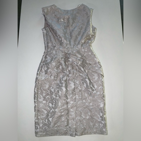 Adrianna Papell Sleeveless Cocktail Dress Floral Embroidered Sheath Pattern - Picture 8 of 10